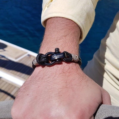 CAPTAIN Camo black shackle bracelet (CPT07)