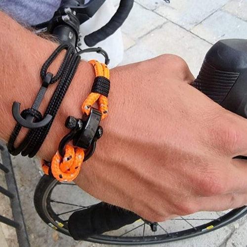 CAPTAIN Mix Orange black shackle bracelet (CPT15)