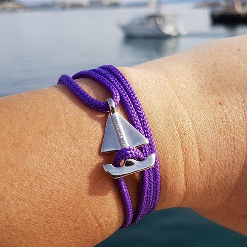 SAILOR dark purple mini (2cm) boat bracelet (SMN001)