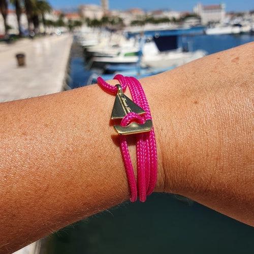 SAILOR magenta mini (2cm) boat bracelet (SMN019)