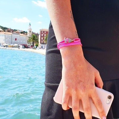 SAILOR neon pink mini (2cm) boat bracelet (SMN002)