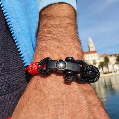 SEAMAN black red nautical bracelet for men (SMAN020)
