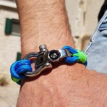 SEAMAN blue green nautical bracelet for men (SMAN003)