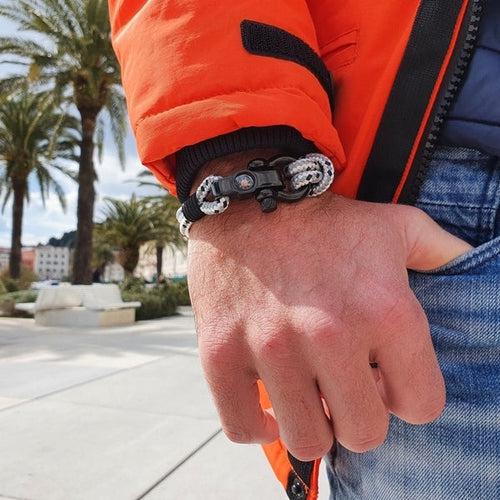 SEAMAN mix grey nautical bracelet for men (SMAN028)