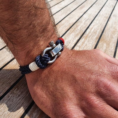 WAVES Navy Blue, Red White Marine Bracelet (WVS021)