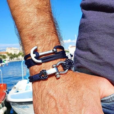 YACHT CLUB navy blue big anchor bracelet (YCB02)