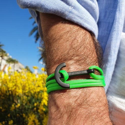 YACHT CLUB neon green big anchor bracelet (YCB24)
