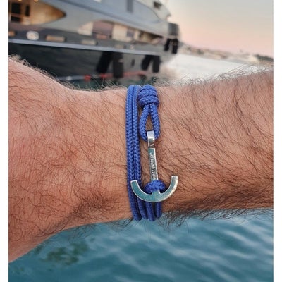 Yacht Club classical blue medium anchor bracelet (YCD06)