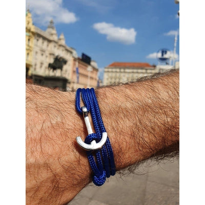 Yacht Club electric blue medium anchor bracelet (YCD02)