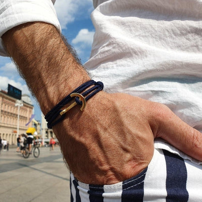 Yacht Club midnight blue medium anchor bracelet (YCD12)