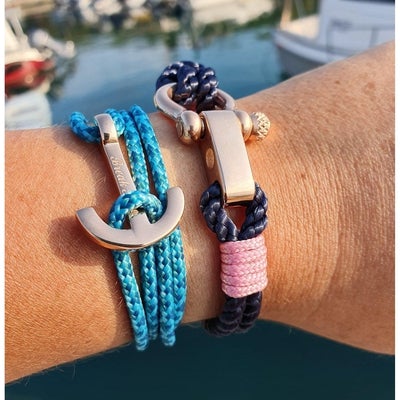 Yacht Club turquoise blue medium anchor bracelet (YCD20)