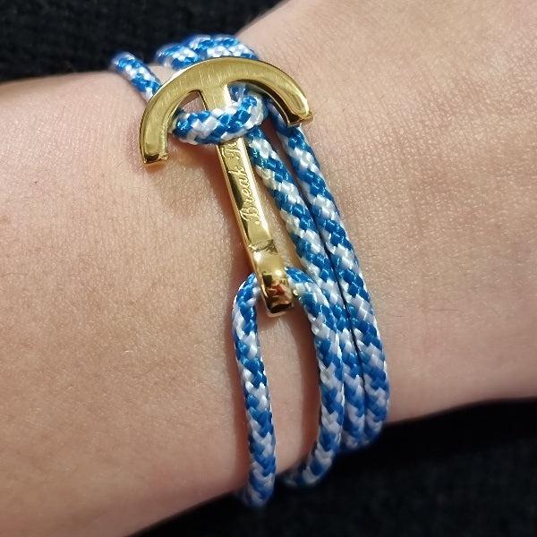 Yacht Club turquoise white medium anchor bracelet (YCD46)