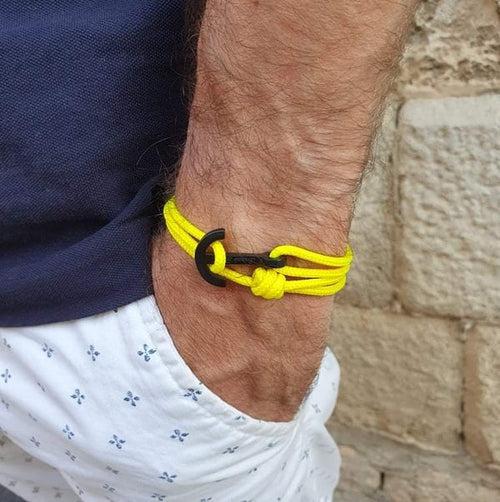 Yacht Club yellow medium anchor bracelet (YCD94)